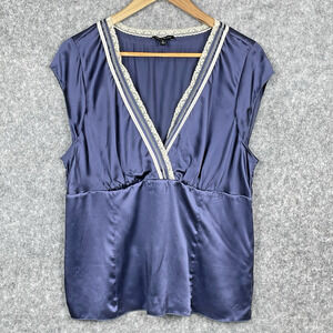 The Limited Womens Y2K Silk Babydoll Lace Trimmed Top Size XL Fairy‎ Going Out